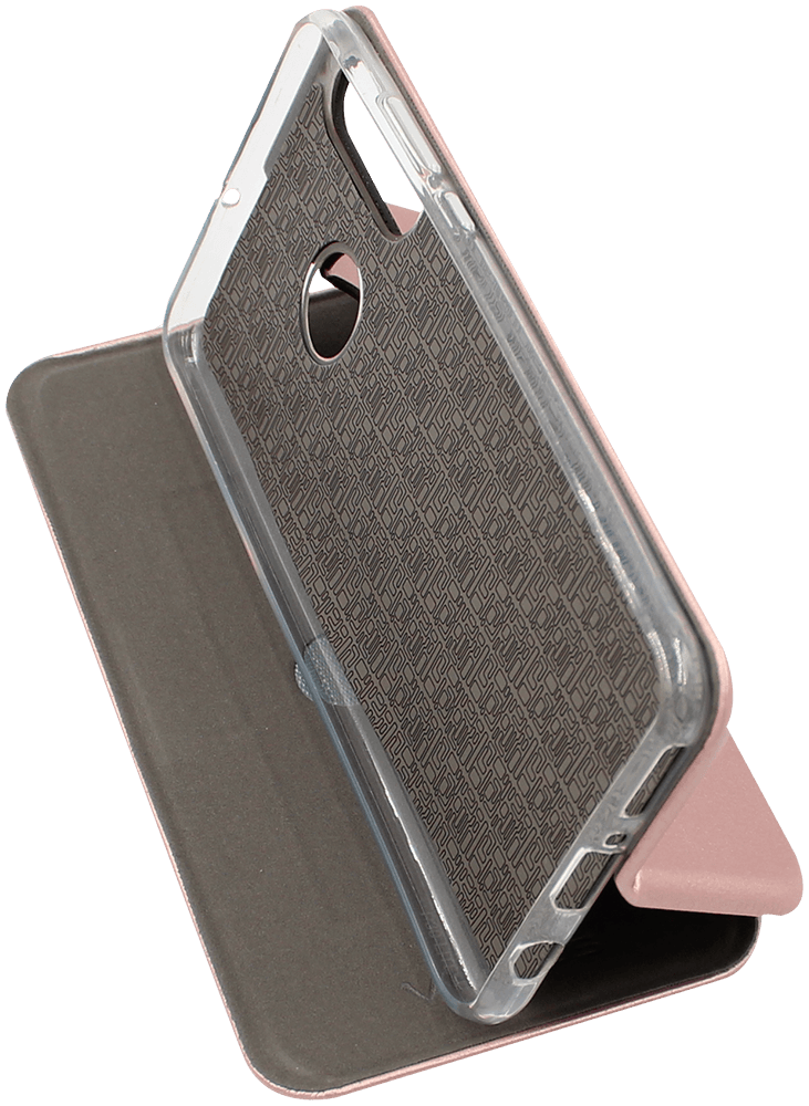 Huawei P30 Lite oldalra nyíló mágneses flipes bőrtok prémium minőség rozéarany