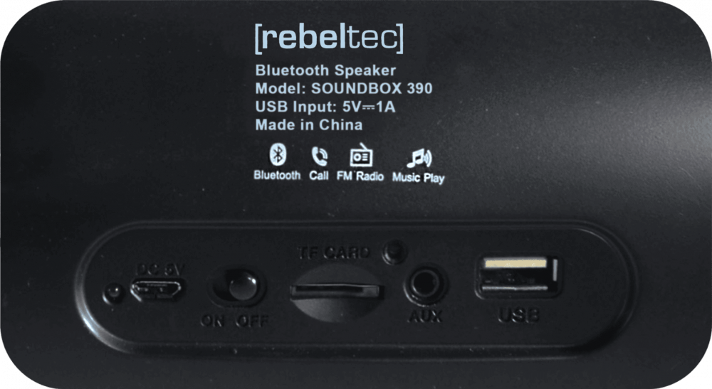 Huawei P30 Lite kompatibilis bluetooth hangszóró Rebeltec Soundbox 390 fekete