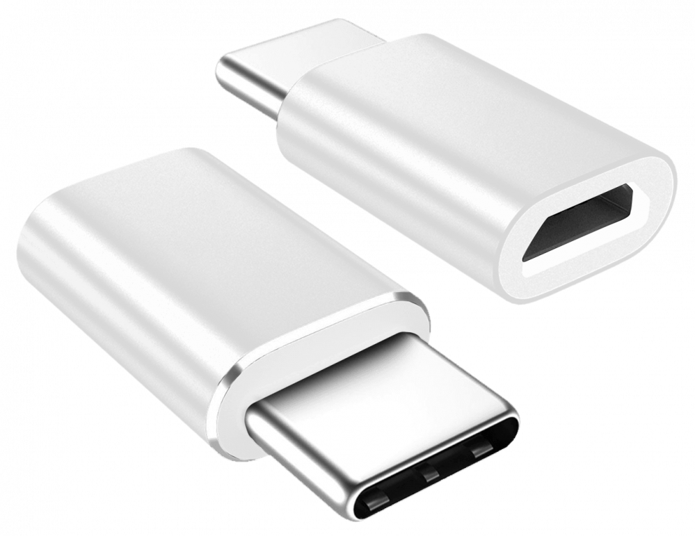 Huawei P30 Lite átalakító adapter micro USB csatlakozóról TYPE-C csatlakozóra fehér