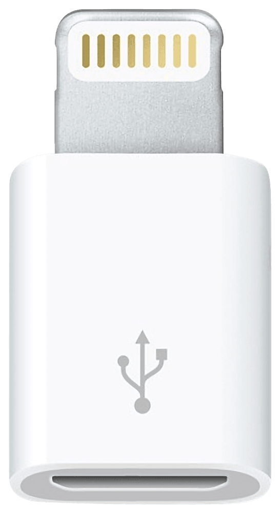 Realme 8 átalakító adapter micro USB csatlakozóról Lightning csatlakozóra fehér
