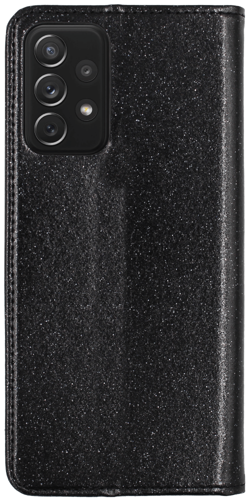 Samsung Galaxy A72 4G (SM-A725F) oldalra nyíló flipes bőrtok csillámos fekete