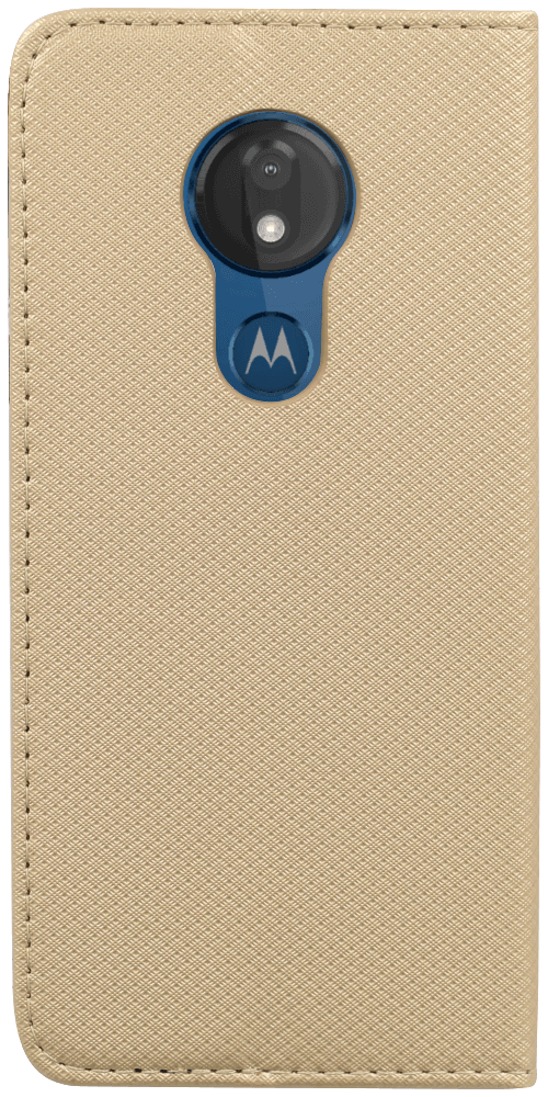 Motorola Moto G7 Power oldalra nyíló flipes bőrtok rombusz mintás arany