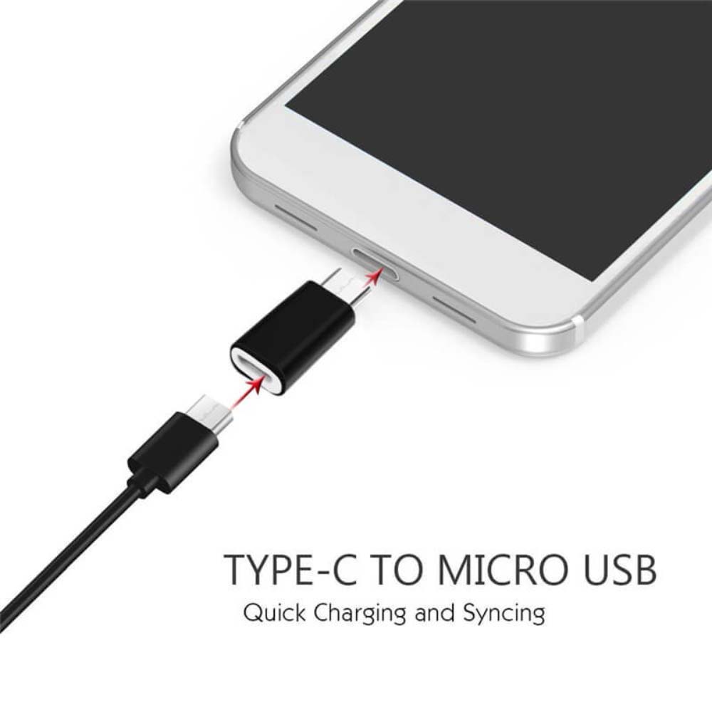 Huawei Mate 30 Pro átalakító adapter TYPE-C csatlakozóról micro USB csatlakozóra fekete