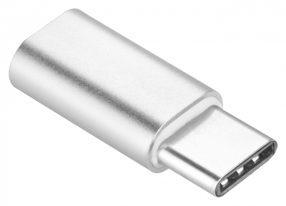 Samsung Galaxy A32 4G (SM-A325F) átalakító adapter micro USB csatlakozóról TYPE-C csatlakozóra ezüst