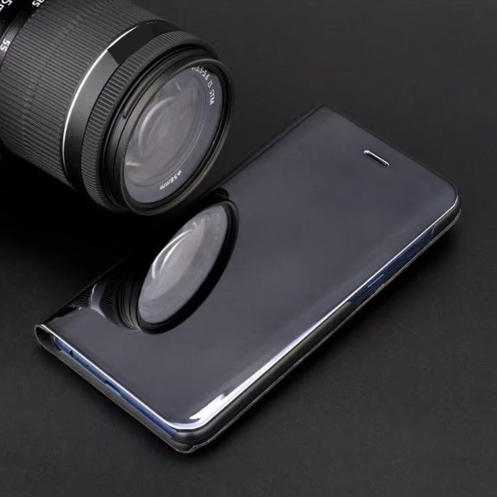 Xiaomi Redmi 7A oldalra nyíló flipes bőrtok Smart Clear View fekete