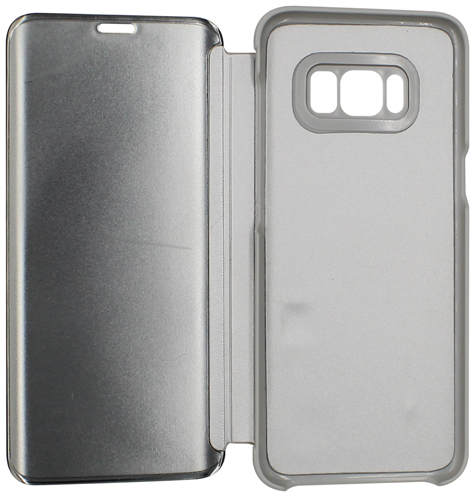 Samsung Galaxy S8 (G950) oldalra nyíló flipes bőrtok Smart View Cover ezüst