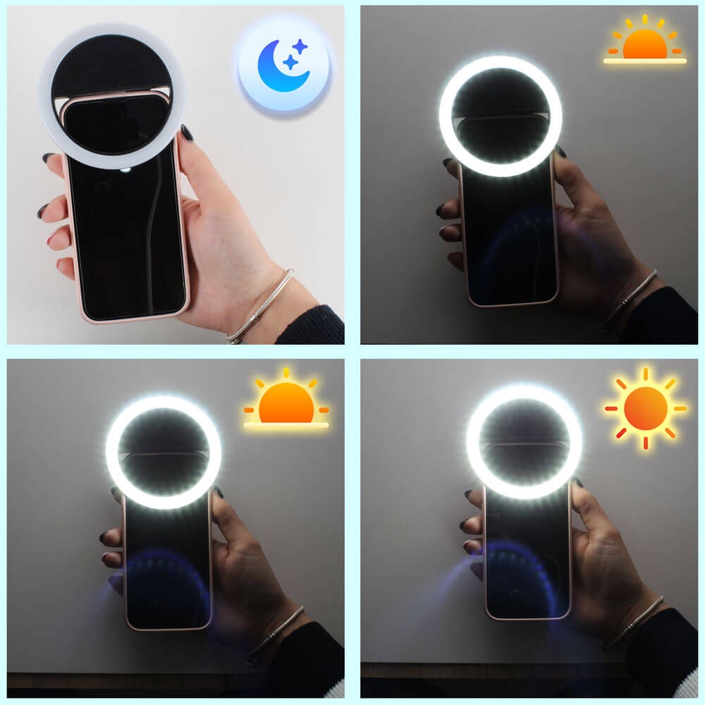 LG K4 Dual (K130n) kompatibilis Ring Light telefonra rögzíthető szelfi lámpa