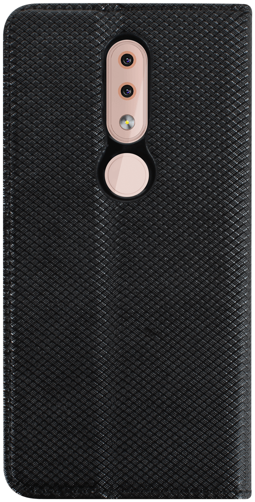 Nokia 4 2019 (Nokia 4.2) oldalra nyíló flipes bőrtok rombusz mintás fekete