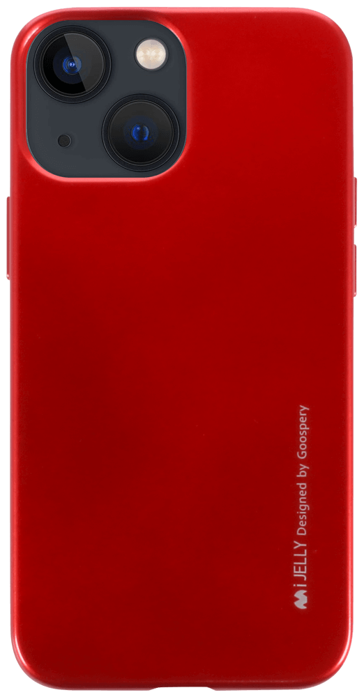 Apple iPhone 13 Mini szilikon tok gyári MERCURYCASE fémhatású piros