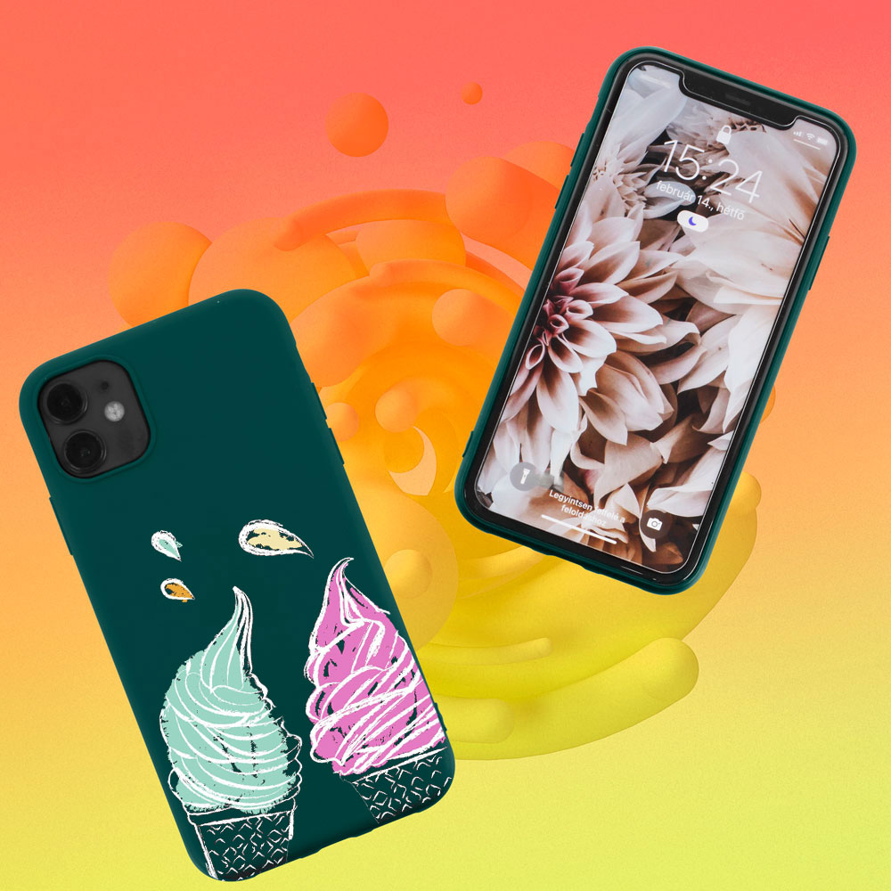 Oppo A74 szilikon tok matt sötétzöld