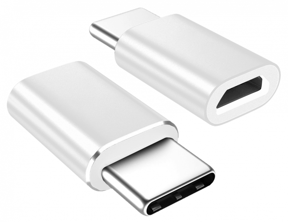 Apple iPhone 14 átalakító adapter micro USB csatlakozóról TYPE-C csatlakozóra fehér