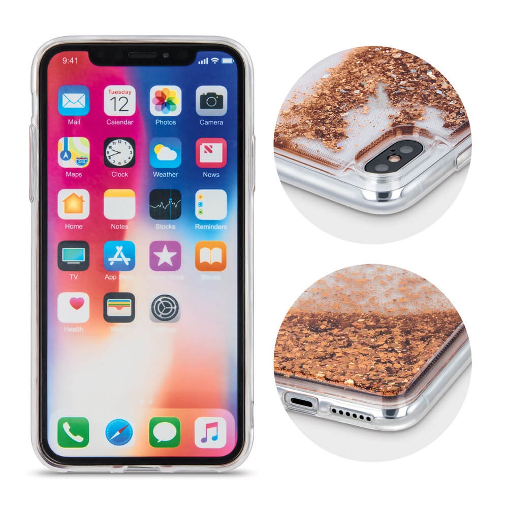 Apple iPhone 14 Pro szilikon tok gyári Liquid Sparkle arany