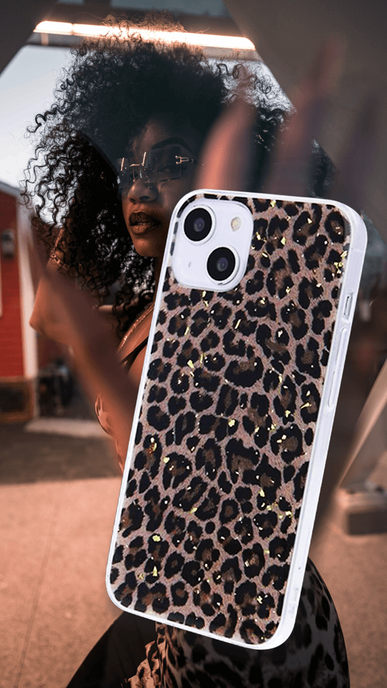 Samsung Galaxy A33 5G (SM-A336) kemény hátlap kameravédővel Gold Glam Leopard