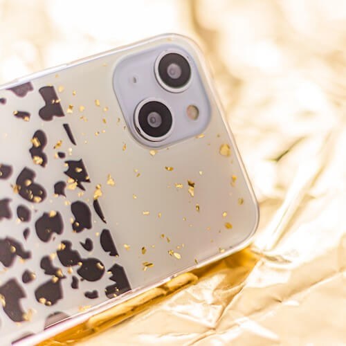 Samsung Galaxy A33 5G (SM-A336) kemény hátlap kameravédővel Gold Glam Leopard