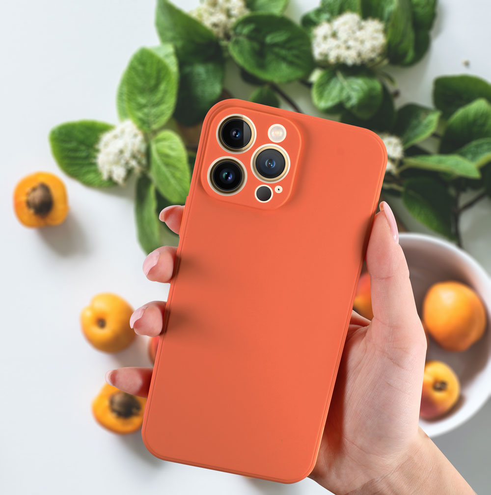 Xiaomi Poco X5 szilikon tok kameravédővel matt barackszínű