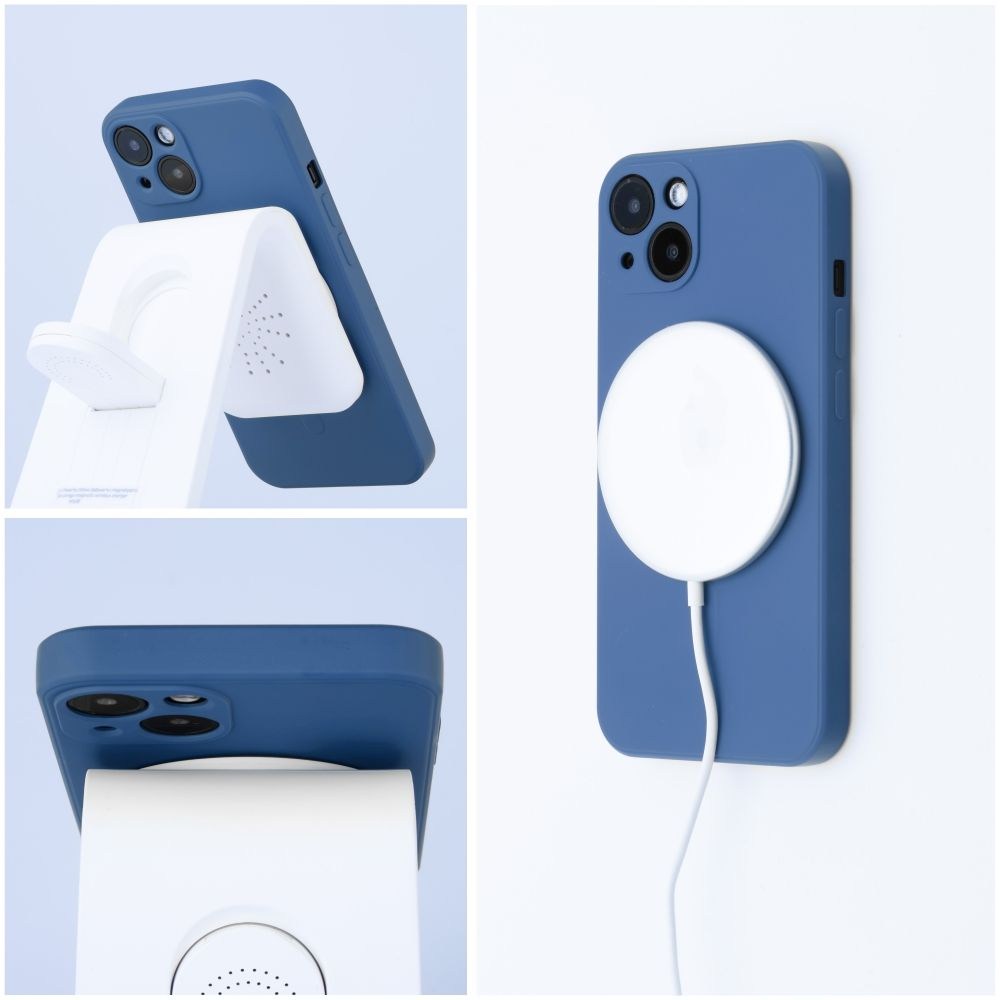 SILICONE MAG COVER tok iPhone 13 Mini-hez – Kék színben, MagSafe kompatibilitással