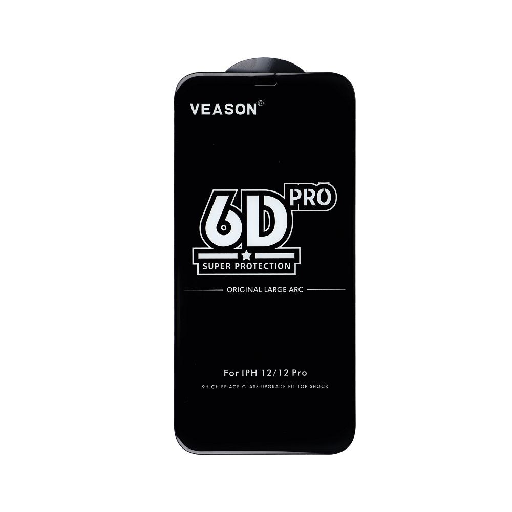 6D Pro Veason Glass – iPhone 15 Pro Max-hoz, Fekete Kerettel